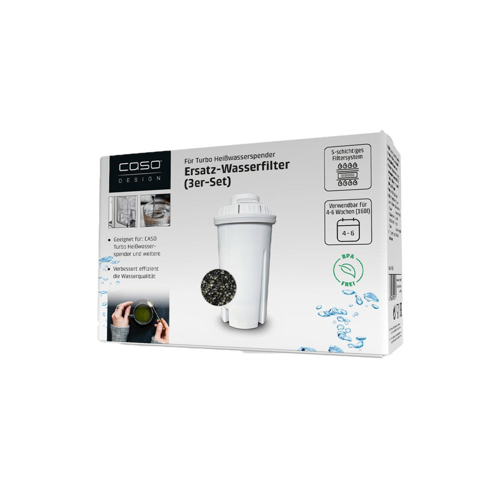 Caso Design Ersatz-Wasserfilter für Heißwasserspender 3er Set